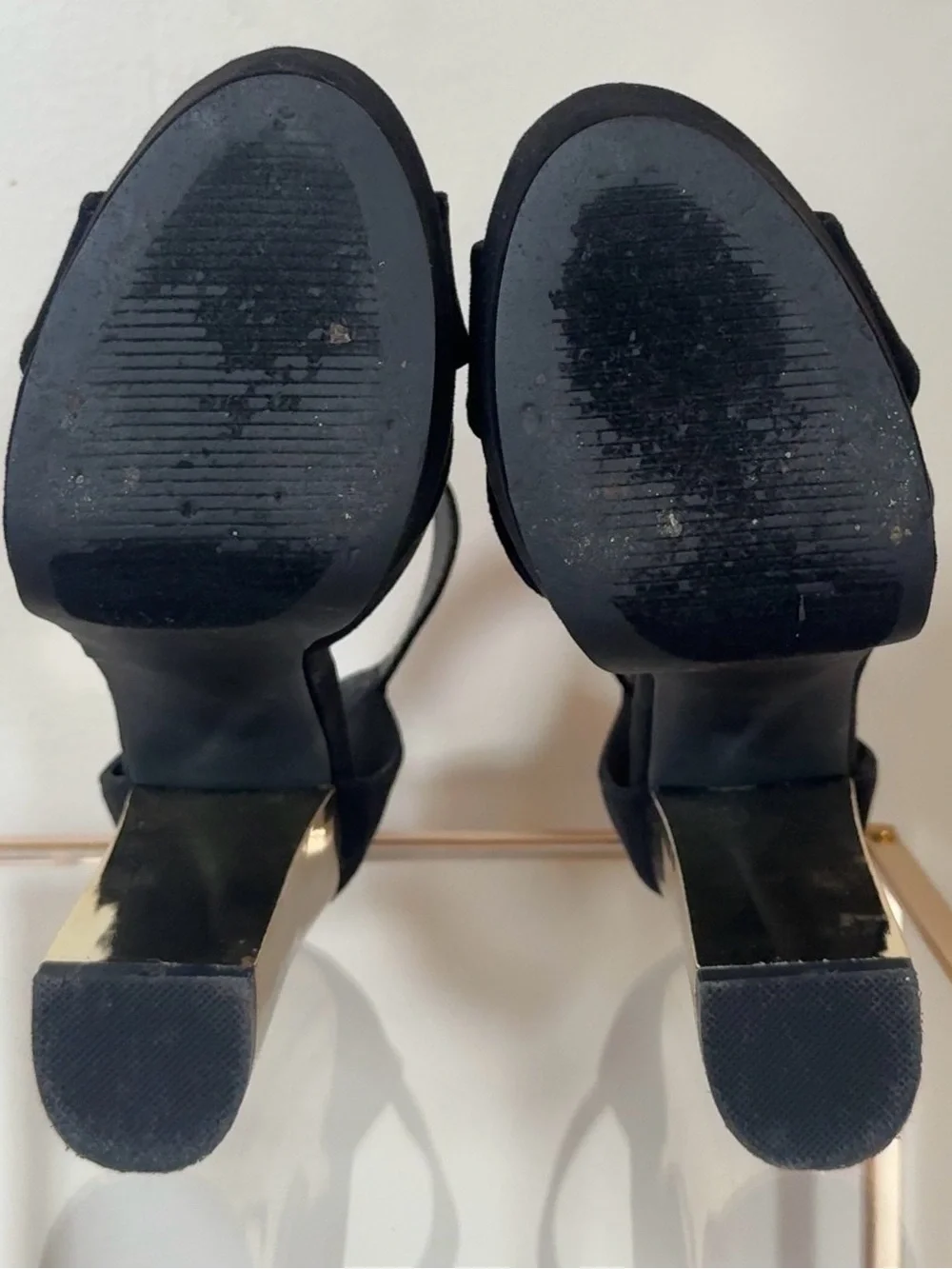 Black Platform Ankle-Strap Heels